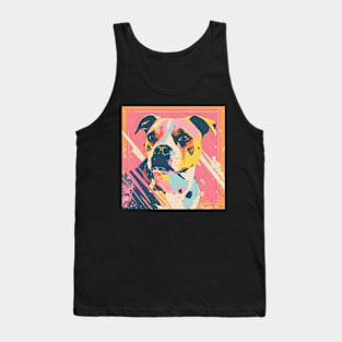 70s Staffordshire Bull Terrier Vibes: Pastel Pup Parade Tank Top